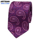 SALE64%OFF ARTISAN MEN アルチザン・メン 日本製 ペイズリー シルクネクタイ 就活 ギフト プレゼント ブランド おしゃれ 紫 22/11...