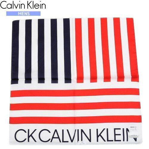 SALE35%OFF【ck Calvin Klein】カルバンクライン 日本製 ロゴシリーズ コットン 大判ハンカチ 赤『21/5/3』130521【ネコポスで送料無料】