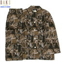 SALE10%OFF【DAKS】ダックス 日本製 プリント 前開き 紳士パジャマ(長袖&長ズボン) 茶『21/6/1』030621