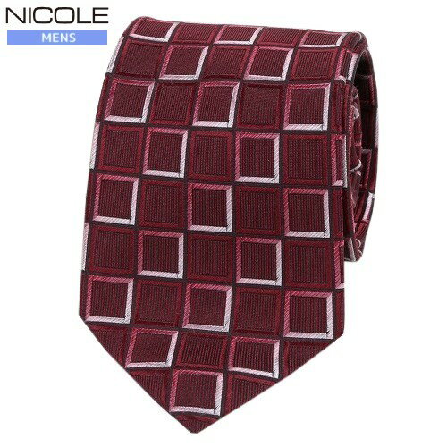 NICOLE SELECTION ニコル スクエアチェック シルクネクタイ 就活 ギフト プレゼント ブランド おしゃれ ワイン 22/12/3 151222【ネコポスで送料無料】 NICOLE SELECTION ニコル スクエアチェック シルクネクタイ 就活 ギフト プレゼント ブランド おしゃれ ワイン 22/12/3 151222【ネコポスで送料無料】