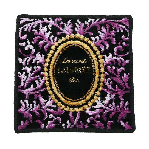 Les Secrets LADUREE ラデュレ シェニール織 / ドット タオルハンカチ 2枚セット 紫×黒 22/12/3 151222【ネコポスで送料無料】