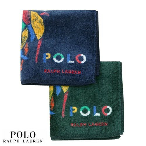 POLO RALPH LAUREN ポロ・ラルフローレン カラービッグポニー タオルハンカチ 2枚セット 紺×緑 22/12/3 151222【ネコポスで送料無料】