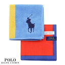 ラルフローレン POLO RALPH LAUREN ポロ・ラルフローレン ビッグポニー 大判ハンカチ / タオルハンカチ 2枚セット 赤×青 22/12/3 151222【ネコポスで送料無料】