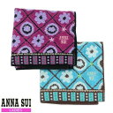 アナ スイ ハンカチ レディース ANNA SUI アナスイ フローラル ラティス タオルハンカチ 2枚セット 赤紫×青 22/12/4 231222【ネコポスで送料無料】