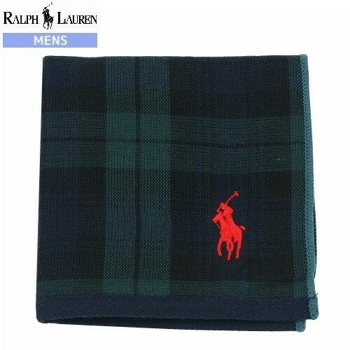 タオルハンカチ メンズ（2000円程度） RALPH LAUREN ラルフローレン ブラックウォッチ ミニタオル ガーゼ タオルハンカチ 緑×紺 23/2/2 090223【ネコポスで送料無料】