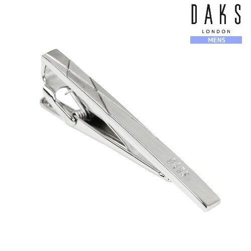 DAKS ネクタイピン ダックス メンズ ブランド ギフト プレゼント 日本製 チェック×ブランドロゴ タイバー 銀 23/7/4 270723