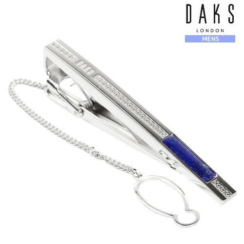 ダックス(ネクタイピン） DAKS ネクタイピン ダックス メンズ ブランド ギフト プレゼント 日本製 チェーン付き ラピスラズリ タイバー 銀 23/7/4 270723