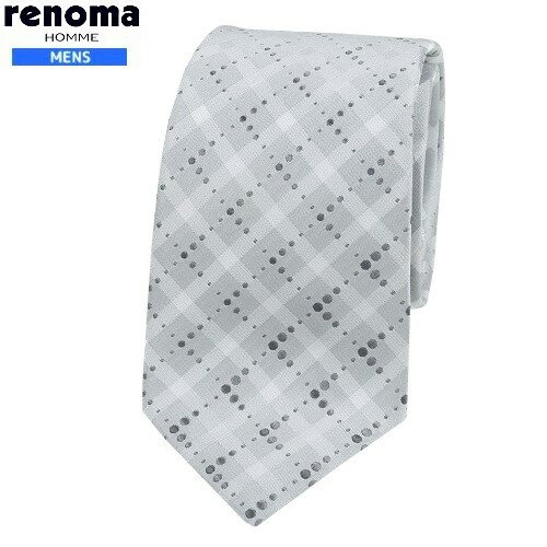 レノマ SALE大特価【renoma HOMME】レノマオム チェック クレリック シルクネクタイ 就活 ギフト プレゼント ブランド おしゃれ グレー『21/10/4』221021【ネコポスで送料無料】