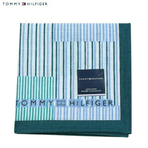 トミー ヒルフィガー ハンカチ メンズ トミーヒルフィガー ハンカチ TOMMY HILFIGER メンズ レディース ブランド ギフト プレゼント 日本製 プリント コットンリネン 大判 緑 24/1/3 170124【ネコポスで送料無料】