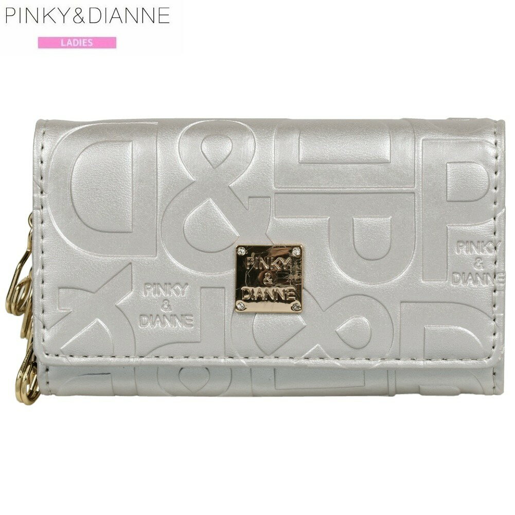訳あり特価 ピンキー＆ダイアン キーケース PINKY＆DIANNE レディース ブランド ジオメトリック P＆Dロゴ型押し プラチナ 24/8/2 090824【ネコポスで送料無料】