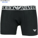 箱なし エンポリオアルマーニ ボクサーパンツ EMPORIO ARMANI メンズ ブランド ワンポイントロゴ コットン ストレッチ 黒 24/9/4 260924【ネコポスで送料無料】
