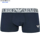 箱なし エンポリオアルマーニ ボクサーパンツ EMPORIO ARMANI メンズ ブランド ワンポイントロゴ コットン ストレッチ 紺 24/9/4 260924【ネコポスで送料無料】