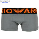 箱なし エンポリオアルマーニ ボクサーパンツ EMPORIO ARMANI メンズ ブランド メガロゴ コットン ストレッチ グレー 24/9/4 260924【ネコポスで送料無料】