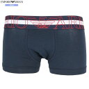 箱なし エンポリオアルマーニ ボクサーパンツ EMPORIO ARMANI メンズ ブランド MEGA LOGO コットン ストレッチ 紺 24/9/4 260924【ネコポスで送料無料】