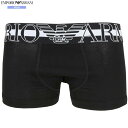 箱なし エンポリオアルマーニ ボクサーパンツ EMPORIO ARMANI メンズ ブランド MEGA LOGO コットン ストレッチ 黒 24/9/4 260924【ネコポスで送料無料】