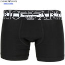 箱なし エンポリオアルマーニ ボクサーパンツ EMPORIO ARMANI メンズ ブランド MEGA LOGO コットン ストレッチ 黒 24/9/4 260924【ネコポスで送料無料】
