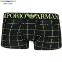 箱なし エンポリオアルマーニ ボクサーパンツ EMPORIO ARMANI メンズ ブランド ALL OVER PRINTED マイクロ ストレッチ 黒 24/10/1 031024【ネコポスで送料無料】