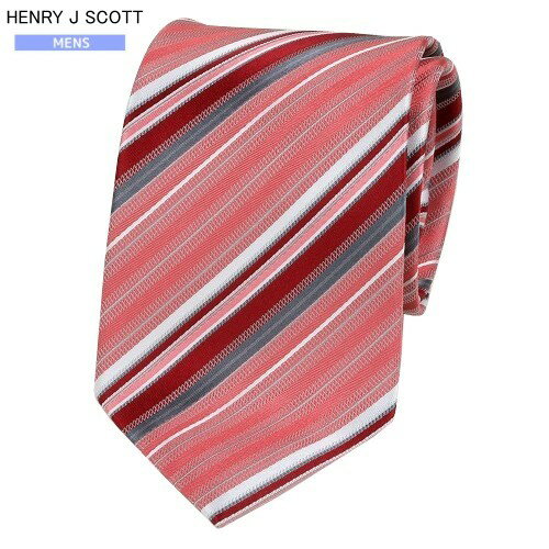 ヘンリーJスコット ネクタイ HENRY J SCOTT メンズ ギフト プレゼント レジメンタル シルク ピンク 24/10/1 031024【ネコポスで送料無料】
