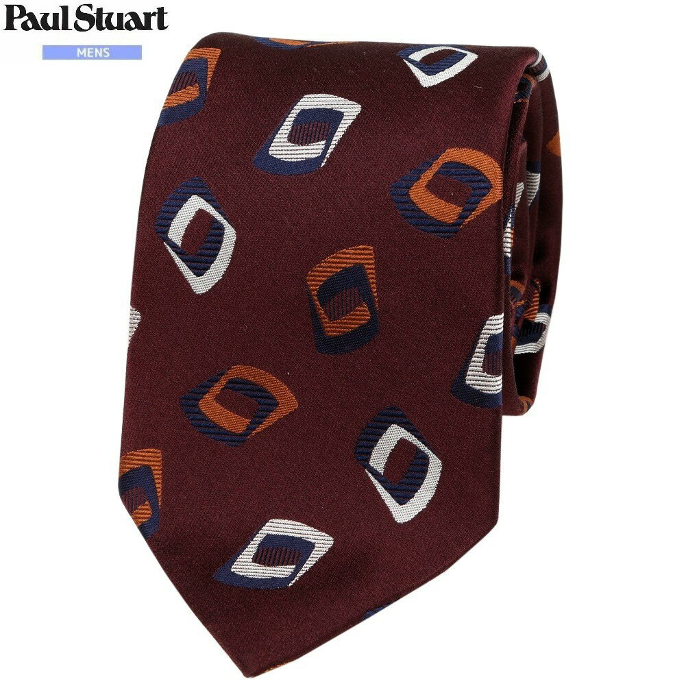 ポールスチュアート ネクタイ Paul Stuart 62%OFF メンズ ブランド ギフト プレゼント イタリア製 デザイン シルク ワイン 24/11/3 141124【ネコポスで送料無料】