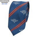 訳あり特価 マッケンジー ネクタイ MACKENZIE オンワード ONWARD メンズ Blue Label French Chic シルク 青 24/11/3 141124【ネコポスで送料無料】