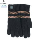 ランバンオンブルー 手袋 LANVIN en Bleu メンズ ブランド ギフト プレゼント ブランドロゴパッチ アンゴラ混 ニット グローブ 黒 24/11/...