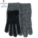 ランバンオンブルー 手袋 LANVIN en Bleu メンズ ブランド ギフト プレゼント レザー装飾 アンゴラ混 ニット グローブ 暗グレー 24/11/5...
