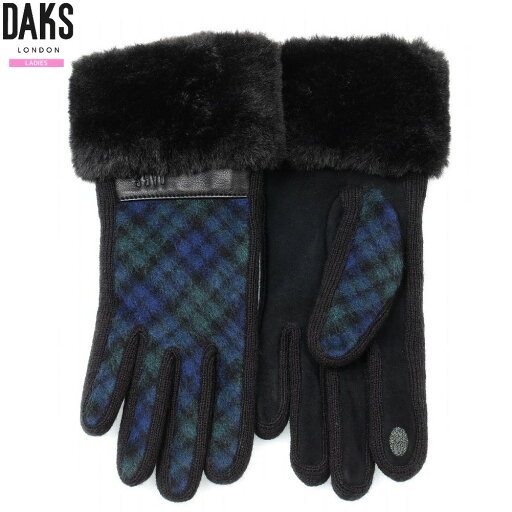 サンプル品 ダックス 手袋 DAKS レディース ブランド ファー装飾 ブラックウォッチ ウール グローブ 紺 24/12/3 201224【ネコポスで送料無料】 サンプル品 ダックス 手袋 DAKS レディース ブランド ファー装飾 ブラックウォッチ ウール グローブ 紺 24/12/3 201224【ネコポスで送料無料】