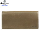 訳あり商品 アクアスキュータム 長財布 Aquascutum メンズ ブランド 本革 ロゴ刻印 レザー チョコ 25/1/3 160125【ネコポスで送料無料】