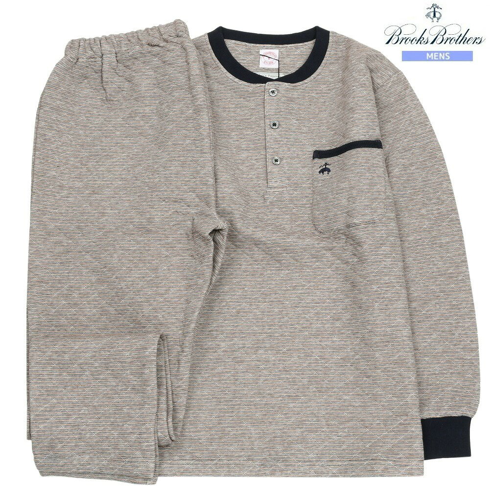 Rakuten - ブルックスブラザーズ パジャマ Brooks Brothers 24%OFF メンズ ブランド ギフト プレゼント 秋冬 接結キルト ヘンリーネック 紳士 長袖 長ズボン 橙 25/1/4 230125