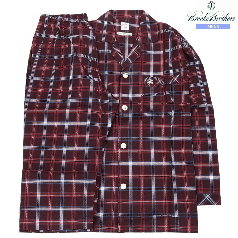 ブルックスブラザーズ パジャマ Brooks Brothers メンズ ブランド ギフト プレゼント 日本製 チェック 前開き 紳士 長袖 長ズボン ワイン 0205BE