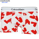 訳あり商品 カルバンクライン ボクサーパンツ 2枚セット Calvin Klein メンズ ブランド ハート プリント コットン ストレッチ 赤 0307BE【ネコポスで送料無料】