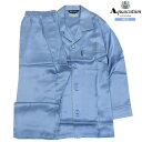 アクアスキュータム パジャマ Aquascutum 55%OFF メンズ ブランド ギフト プレゼント 高級 シルク100% パイピング 前開き 紳士 長袖 長...