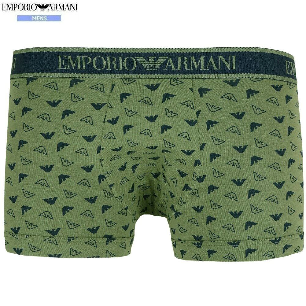 Rakuten - 箱なし エンポリオアルマーニ ボクサーパンツ EMPORIO ARMANI メンズ ブランド ALL OVER EAGLE コットン ストレッチ カーキ 1807BE【ネコポスで送料無料】