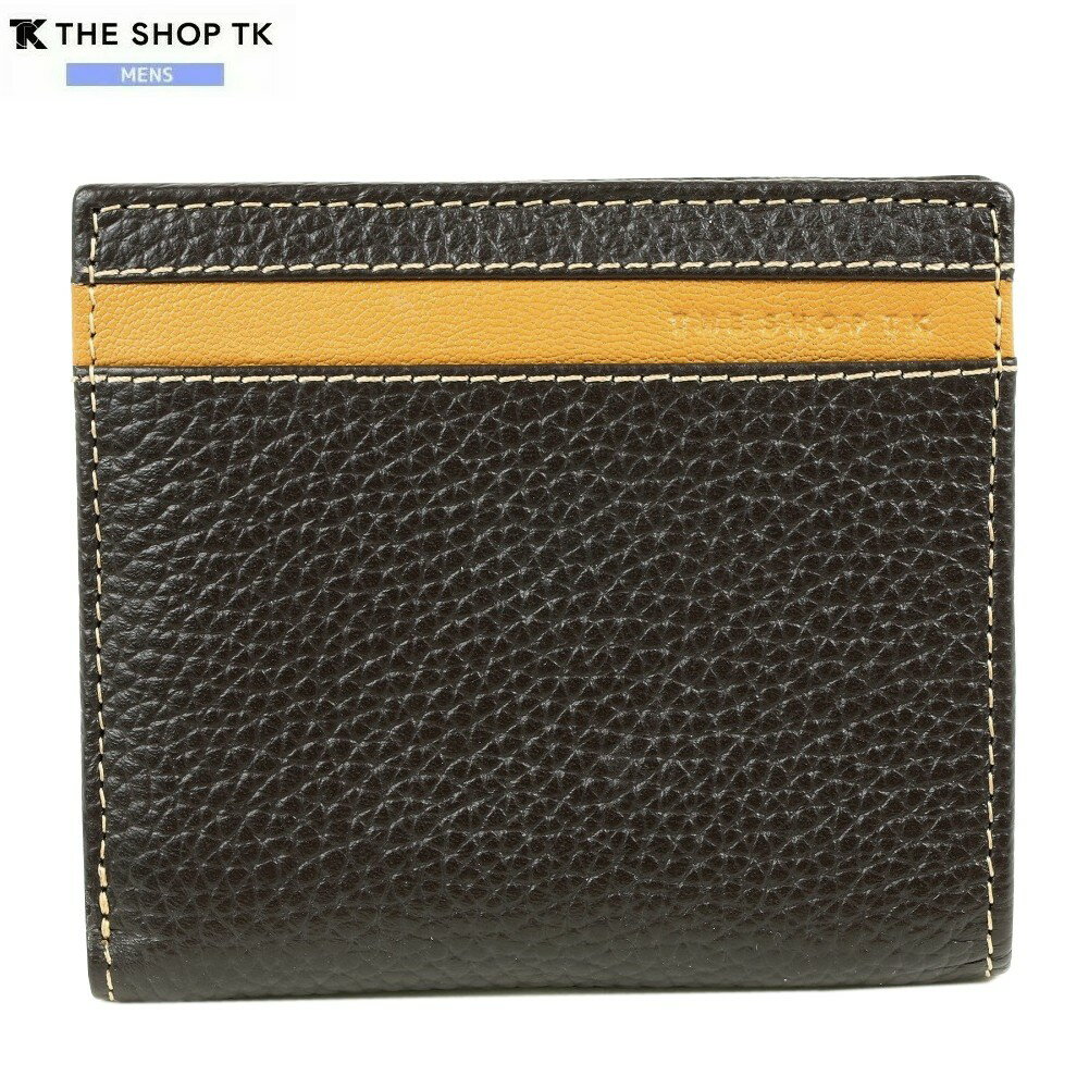 箱なし ザ・ショップ・ティーケー 二つ折り財布 THE SHOP TK メンズ ブランド 本革 S-LINE シュリンクレザー チョコ 2407BE【ネコポスで送料無料】