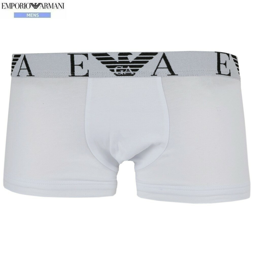 Rakuten - 箱なし エンポリオアルマーニ ボクサーパンツ EMPORIO ARMANI メンズ ブランド ウエストロゴ コットン ストレッチ 白 2108BE【ネコポスで送料無料】