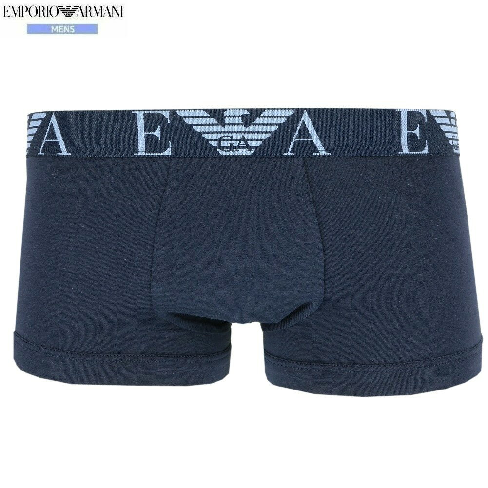 箱なし エンポリオアルマーニ ボクサーパンツ EMPORIO ARMANI メンズ ブランド ウエストロゴ コットン ストレッチ 紺 2108BE【ネコポスで送料無料】
