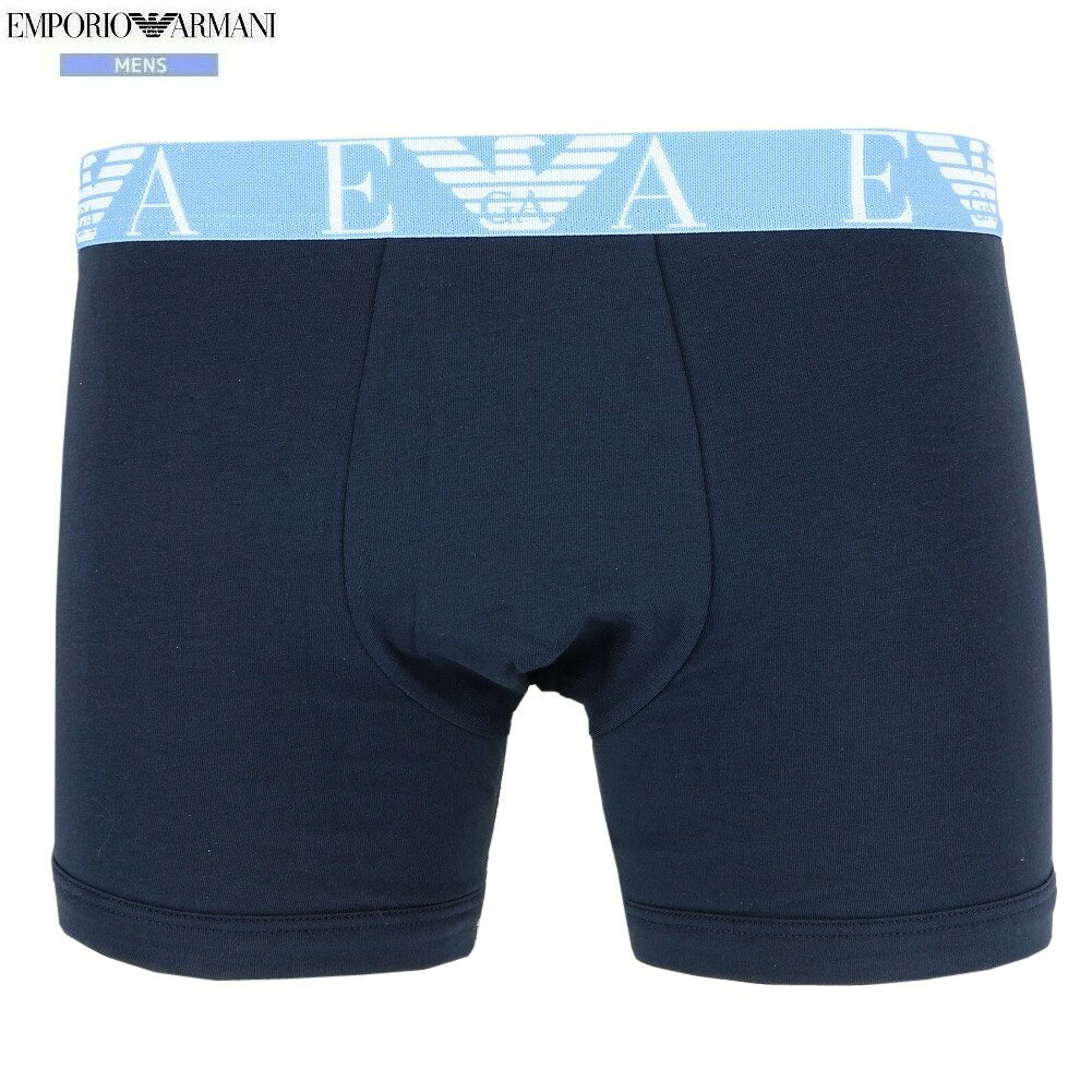 Rakuten - 箱なし エンポリオアルマーニ ボクサーパンツ EMPORIO ARMANI メンズ ブランド ウエストEAロゴ コットン ストレッチ 紺 2108BE【ネコポスで送料無料】