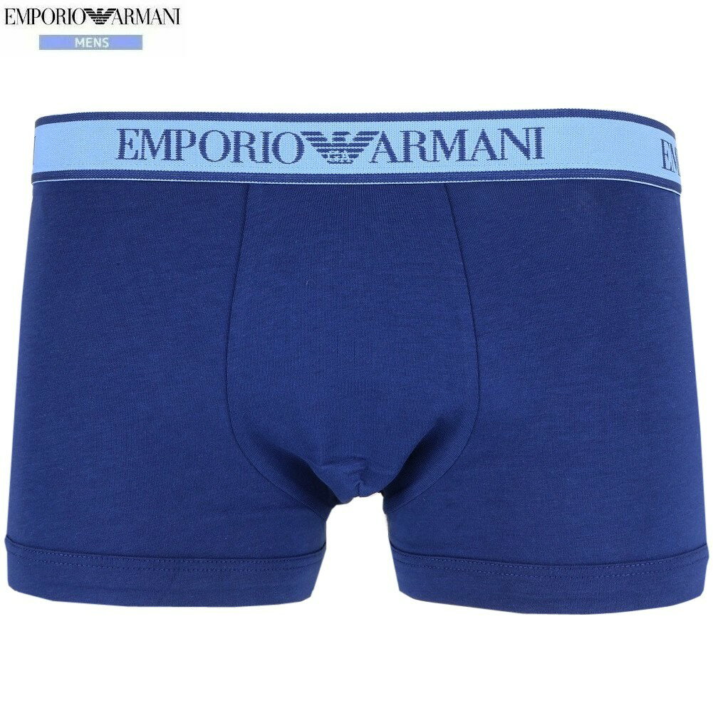 Rakuten - 箱なし エンポリオアルマーニ ボクサーパンツ EMPORIO ARMANI メンズ ブランド ウエストロゴ コットン ストレッチ 青 2108BE【ネコポスで送料無料】