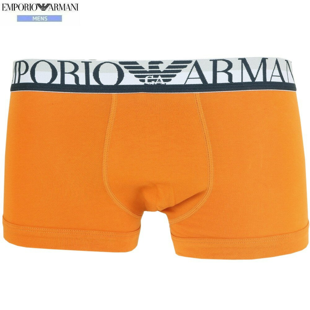 箱なし エンポリオアルマーニ ボクサーパンツ EMPORIO ARMANI メンズ ブランド STRIPED LOGO コットン ストレッチ 橙 2108BE【ネコポスで送料無料】