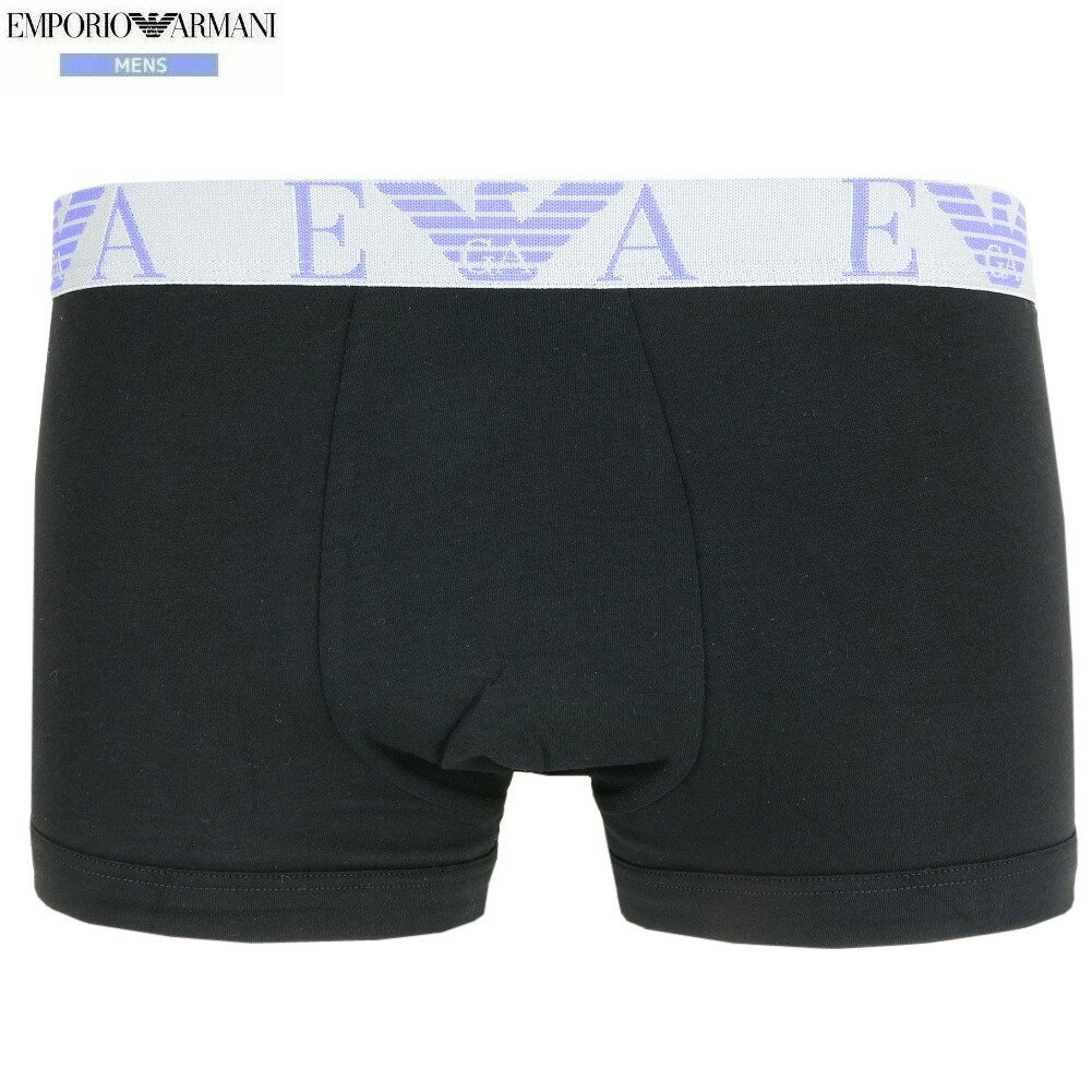 箱なし エンポリオアルマーニ ボクサーパンツ EMPORIO ARMANI メンズ ブランド ウエストロゴ コットン ストレッチ 黒 2808BE【ネコポスで送料無料】