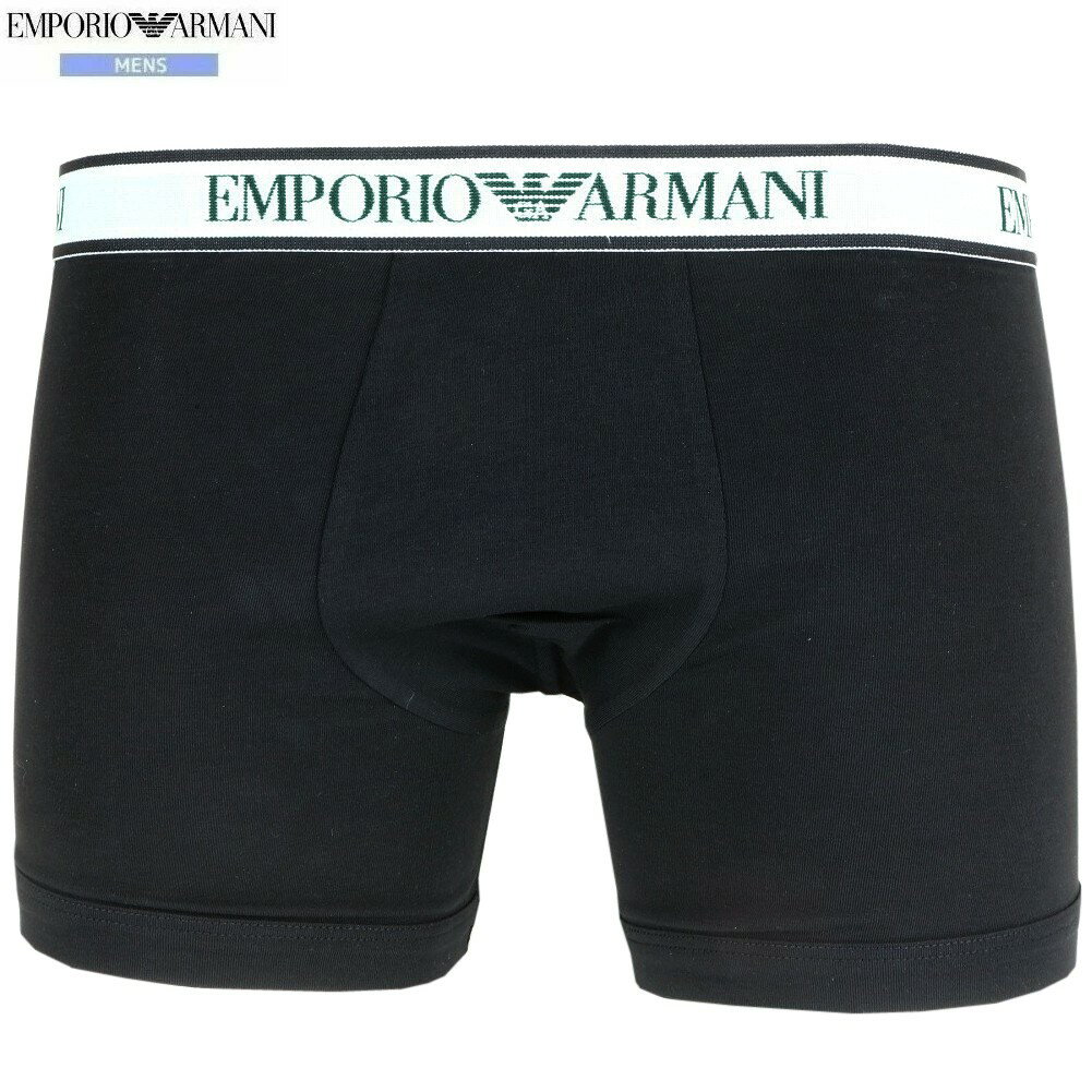 Rakuten - 箱なし エンポリオアルマーニ ボクサーパンツ EMPORIO ARMANI メンズ ブランド ウエストロゴ コットン ストレッチ 黒 2808BE【ネコポスで送料無料】