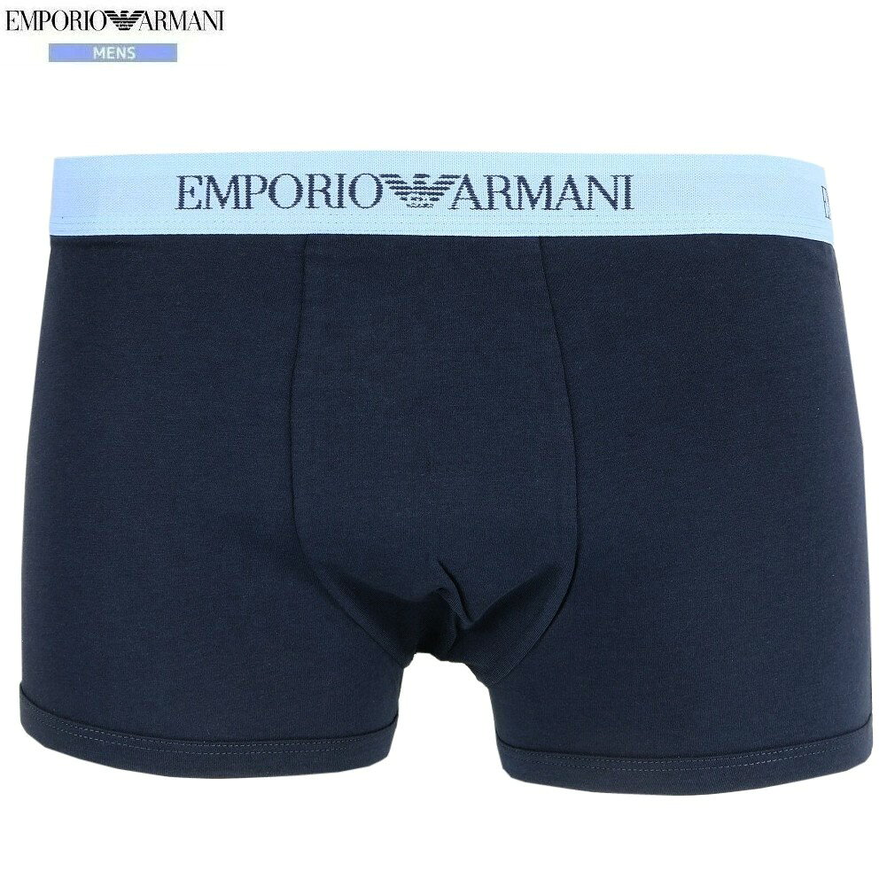 Rakuten - 箱なし エンポリオアルマーニ ボクサーパンツ EMPORIO ARMANI メンズ ブランド ウエストロゴ コットン ストレッチ 紺 2808BE【ネコポスで送料無料】