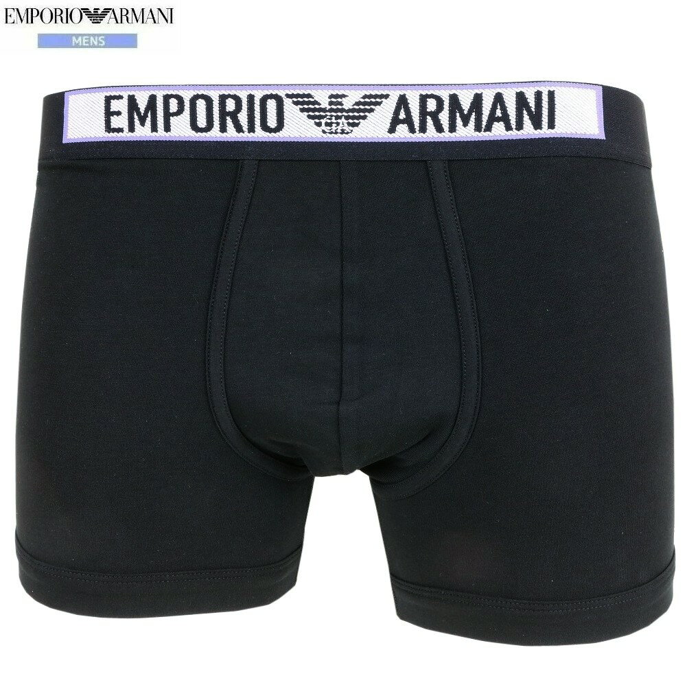 箱なし エンポリオアルマーニ ボクサーパンツ EMPORIO ARMANI メンズ ブランド ウエストロゴ コットン ストレッチ 黒 2808BE【ネコポスで送料無料】