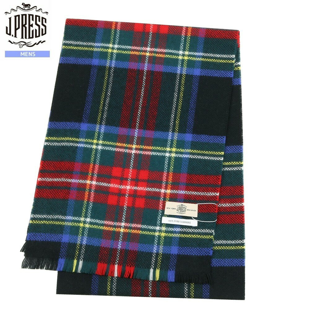 J.PRESS マフラー ジェイプレス 50%OFF メンズ ブランド ギフト プレゼント 平織り カシミヤ100% ター..