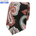 ■SALE70%OFF【ALAN SMITHEE】アランスミシー 日本製「ハンドメイド」スフォデラート ペイズリー コットンネクタイ 黒『21/10/3』141...