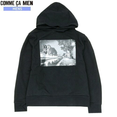 Rakuten - コムサメン パーカー COMME CA MEN 57%OFF メンズ ブランド ギフト プレゼント 日本製 フォトプリント スウェット プルパーカー 黒 23/9/4 210923