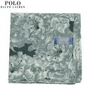 ポロ・ラルフローレン ハンカチ POLO RALPH LAUREN レディース ブランド ギフト プレゼント 日本製 フラワー コットンシルク 大判 ハンカチーフ グレー 23/10/4 261023【ネコポスで送料無料】
