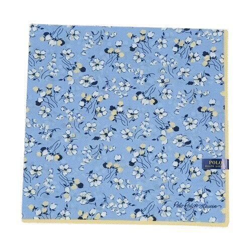 ポロ・ラルフローレン ハンカチ POLO RALPH LAUREN レディース ブランド ギフト プレゼント 日本製 フラワー コットンシルク 大判 ハンカチーフ 青 23/10/4 261023【ネコポスで送料無料】