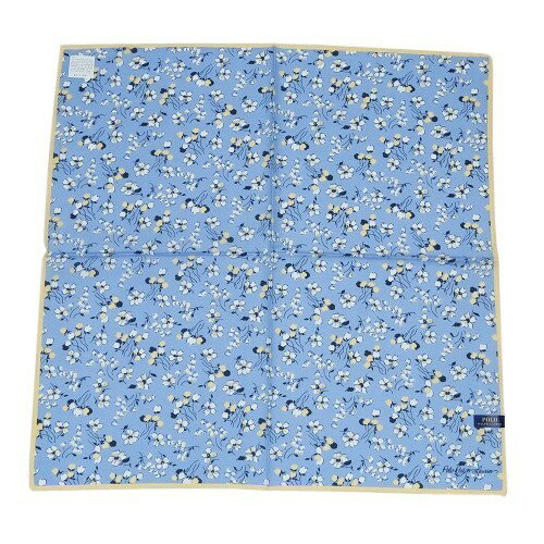 ポロ・ラルフローレン ハンカチ POLO RALPH LAUREN レディース ブランド ギフト プレゼント 日本製 フラワー コットンシルク 大判 ハンカチーフ 青 23/10/4 261023【ネコポスで送料無料】