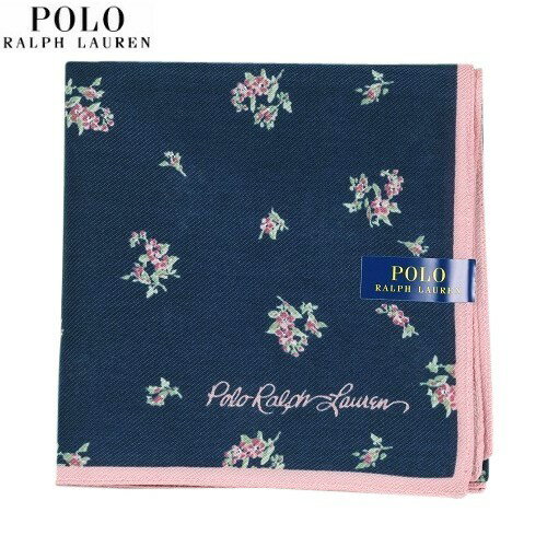 ポロ ラルフ ローレン ハンカチ レディース ポロ・ラルフローレン ハンカチ POLO RALPH LAUREN レディース ブランド ギフト プレゼント 日本製 フラワー コットンシルク 大判 ハンカチーフ 紺 23/10/4 261023【ネコポスで送料無料】